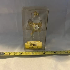 Roman Inc “Angel” Ornament Crystal April Birth Stone Vintage Acrylic