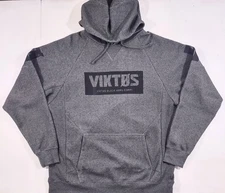 Viktos Black Arms Comp Hoodie Mens XL Grey Pullover Sweatshirt Graphic Logo