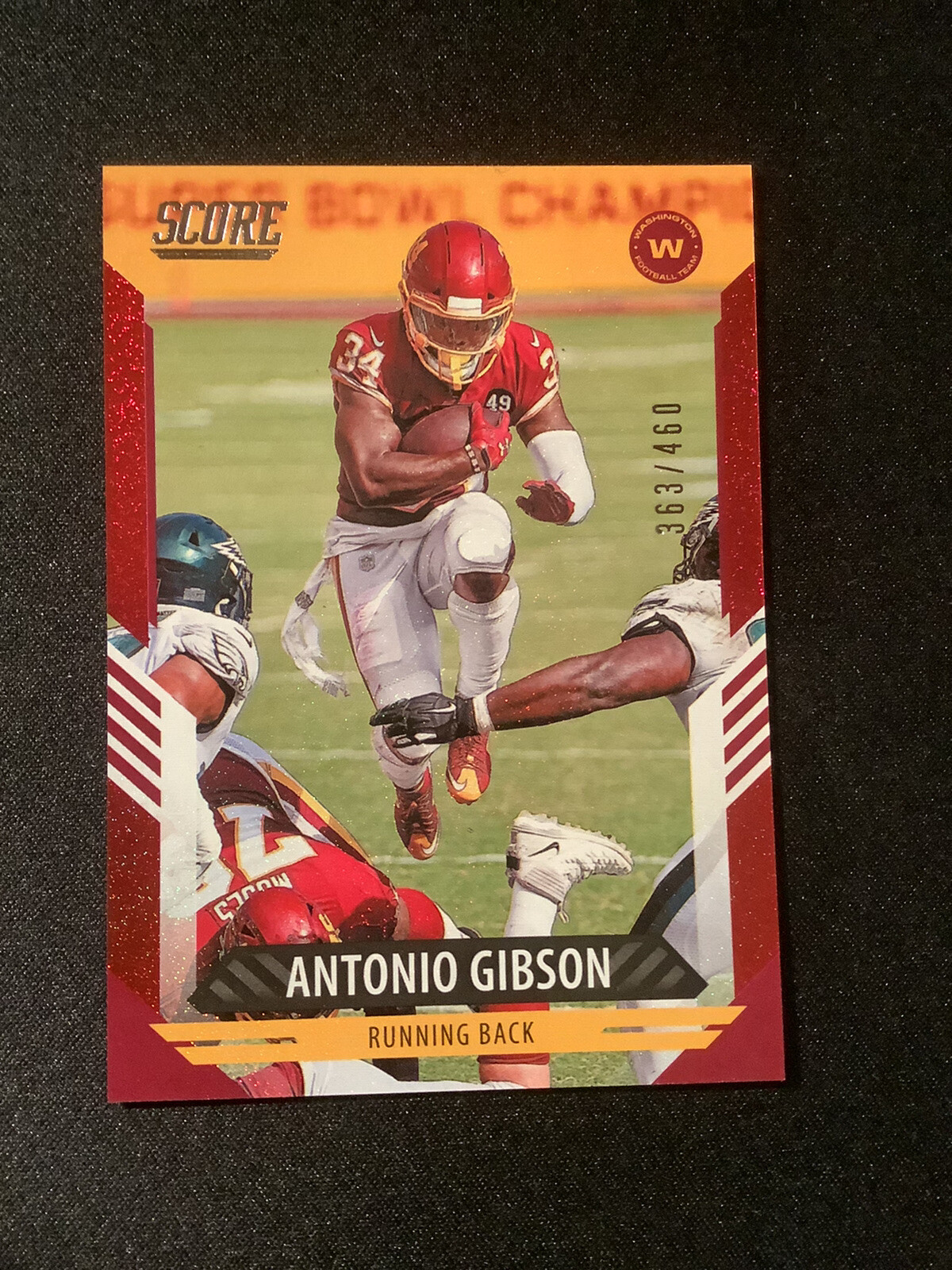 Antonio Gibson 2021 Panini Score Red Foil #363/460 Washington Football Team SP
