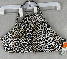 Unbranded Cheetah Print Bikini Womens Wrap Around Neck Size Medium Color Black