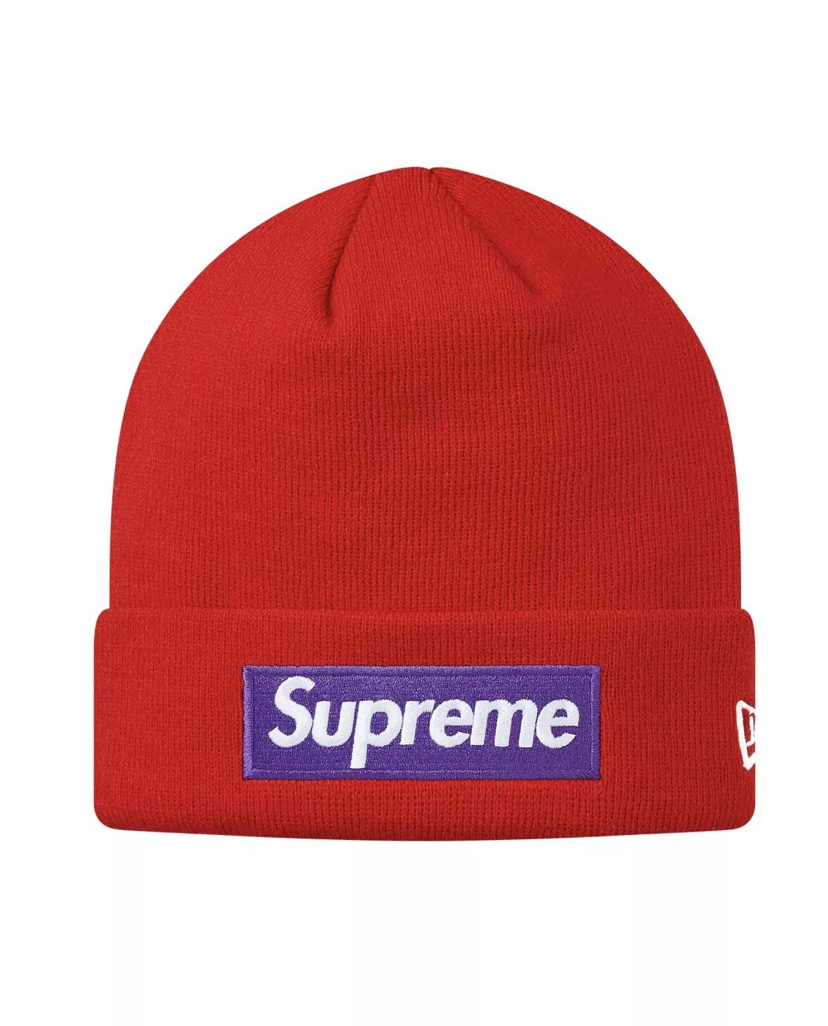 Neuf Supreme New Era Box Logo Beanie FW17 Rouge Violet Authentique Rare Taille Unique 