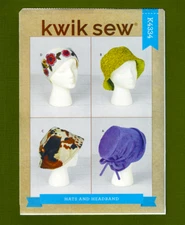 NEW! Very Easy Hats & Headband Sewing Pattern (Sizes S, M, L) Kwik Sew 4334