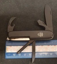 Inox German Swiss Army Knife, Black Composite Handles &