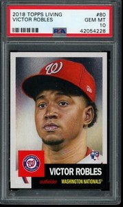 2018 Topps Living Set #80 Victor Robles PSA 10 Gem Mint RC Rookie Card 42054228