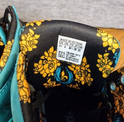 NEW Youth ADIDAS Court Attitude Black And Turquoise High Top Sneaker Size  4.5 | eBay