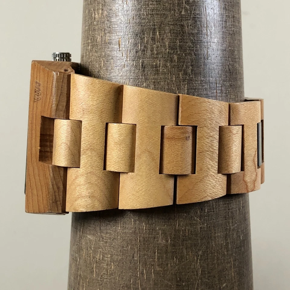 WeWood F13-185 Reloj Hombre Fecha 100% Madera Natural Cuarzo Analógico 46mm 7 1/4" Foto 3 de 4