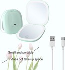 Makeup Mirror with Lights - Dual-Sided Green LED Pocket Mirror, 1X/5X Magnifying — photo 6