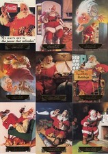 COCA COLA SERIES 1 1993 C-A-C GOLD FOIL SANTA CLAUS INSERT CARD SET S-1 - S-10