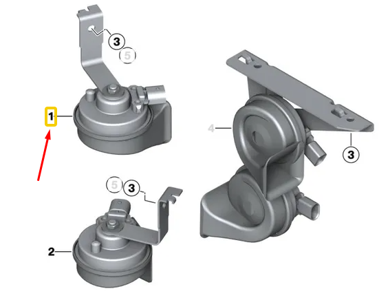 BMW 2 Coupe F22 Low Pitch Horn Signal 7400706 61337400706 NEW  