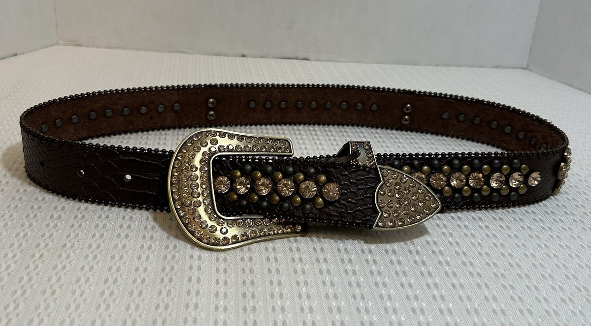 Western Rhinestone Belt Sparkling Cross Design Leather Statement Accessory Rhinestone Cross Belt - Etsy main image 2