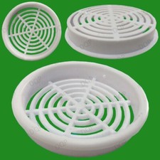 2x White Vivarium Reptile Push Fit Round 65mm Air Vents, 60mm Hole, Ventilation