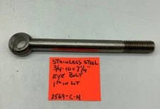 Stainless Steel 3/4-10 X 7 1/4” eye bolt,(1 Pc In Lot)2569- Cart- N