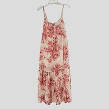 Old Navy Dress Women’s Small Beige Red Floral Sleeveless Cami Pullover Maxi
