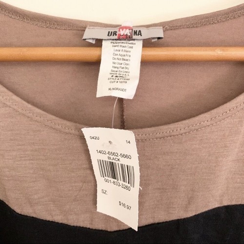 Colorblock Dolman Top • Camisa vintage urvana dolman slv negra bronceada Jrs XL NUEVA CON ETIQUETAS OBO - Imagen 10 de 10