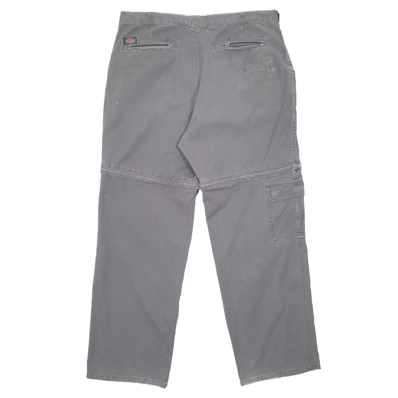DICKIES Zip Offs Utility Cargo Workwear Trousers Cotton Grey Mens W38 L32 image 3