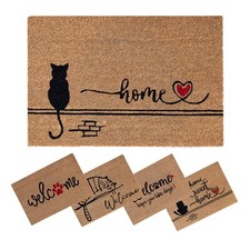 Cat Door Mat Doormat Coir Welcome Entrance Matting Indoor Outdoor Home