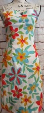 Bright Bold Sundress 6 Small Vintage Twee Floral Colorful Slip dress Dopamine