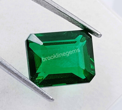 14 Ct Natural Emerald Cut Colombian Green Emerald Certified Loose Gemstone 4SUN