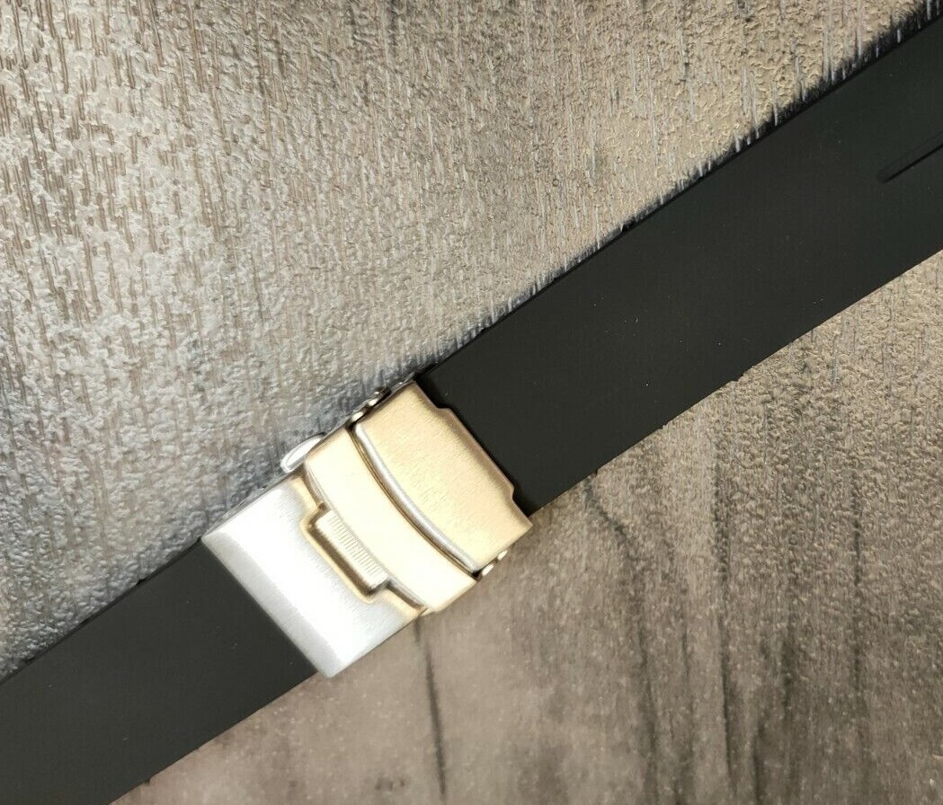 Nuovo Cinturino In Gomma Siliconica Piega Fibbia Deployante 20mm - Foto 4