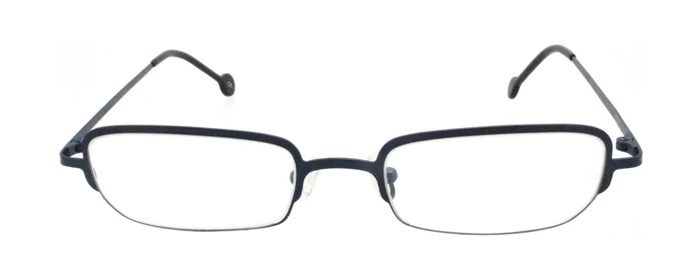 Nova e Autêntica Armação de Óculos L.A.Eyeworks TAB 578 90s Vintage Azul Meio Aro - Imagem 2 de 4
