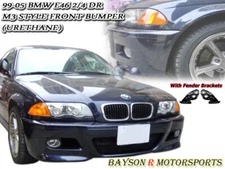 Fits 02-05 BMW E46 4dr 3-Series Sedan M-Style Front Bumper Cover (PP) + Brackets
