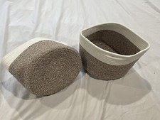 Goodpick Woven Cotton Rope Baskets for Storage 2 small baskets