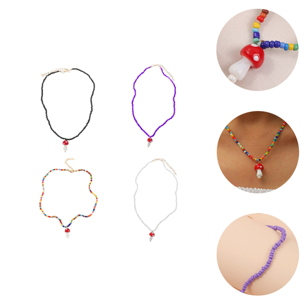 4 piezas Collar de verano decoración china aquenos regalo hongo
