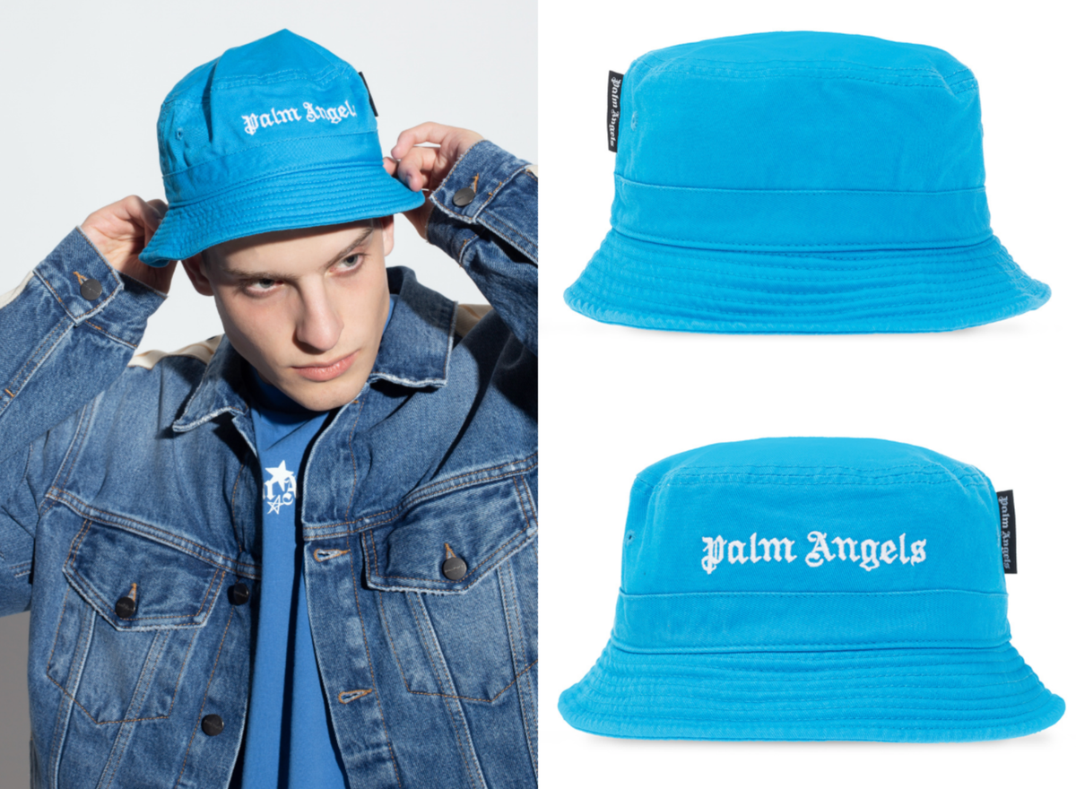 Palm Angels Unisex Embroidered Logo Bucket Hat Hut Cap 