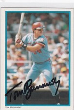 1985 Topps All Star Set #39 Tom Brunansky Twins Signed Auto IP Free Shipping!