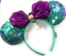 Disney Parks Little Mermaid Ariel Dinglehopper Minnie Mouse Bow Ears Headband