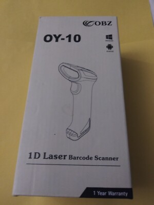 USB 1D Laser Barcode Scanner OBZ OY-10 Mini Wired USB Scanner 7'' Long