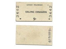 Collectable 1975 London Transport Underground Edmondson Ticket Ealing Common 5p