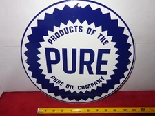 11 in PURE OIL COMPANY ADVERTISING SIGN HEAVY DIE CUT METAL # 924