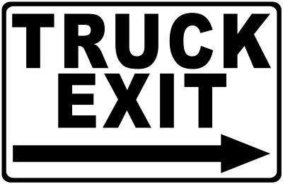 Truck Exit With Optional Directional Arrow Sign. Size Options