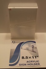 Acrylic Sign Holder 8.5 X 11 - 10 Pack, Clear Table Top Holders Double Sided