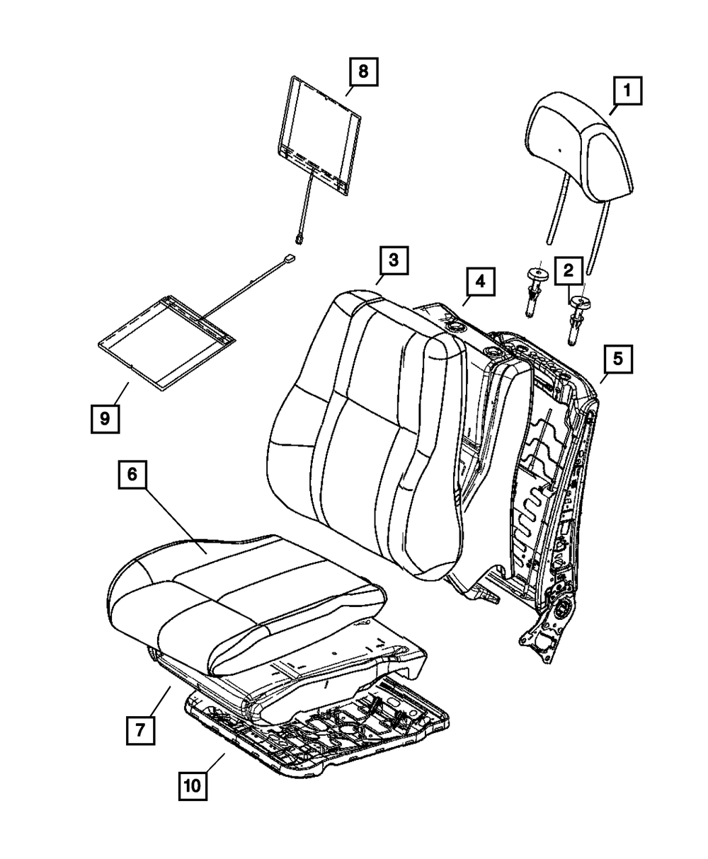 Genuine Mopar Front Seat Cushion Cover Right 5LK62DX9AA