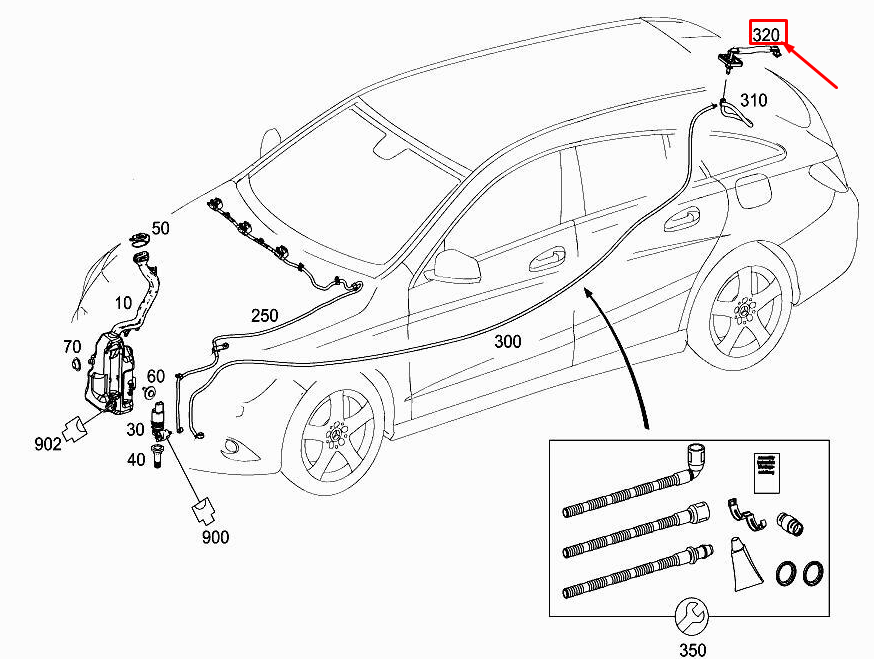 BULLE DE LAVE-GLACE ARRIÈRE MERCEDES-BENZ CLA C117 NEUVE A1178600047 ORIGINAL
