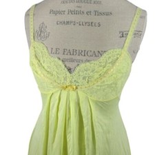 Vintage Warners Yellow Lace Slip Dress Nightgown Size 32