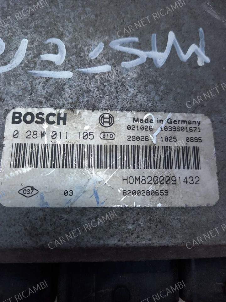 0281011105 BOSCH EDC15C3 HOM8200091432 CENTRALINA MOTORE RENAULT MASTER 2.5 DCI - Immagine 3 di 4