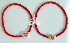 Santa Claus And Rudolph Bracelets Set Of 2 Handmade .Great For Christmas Gifts