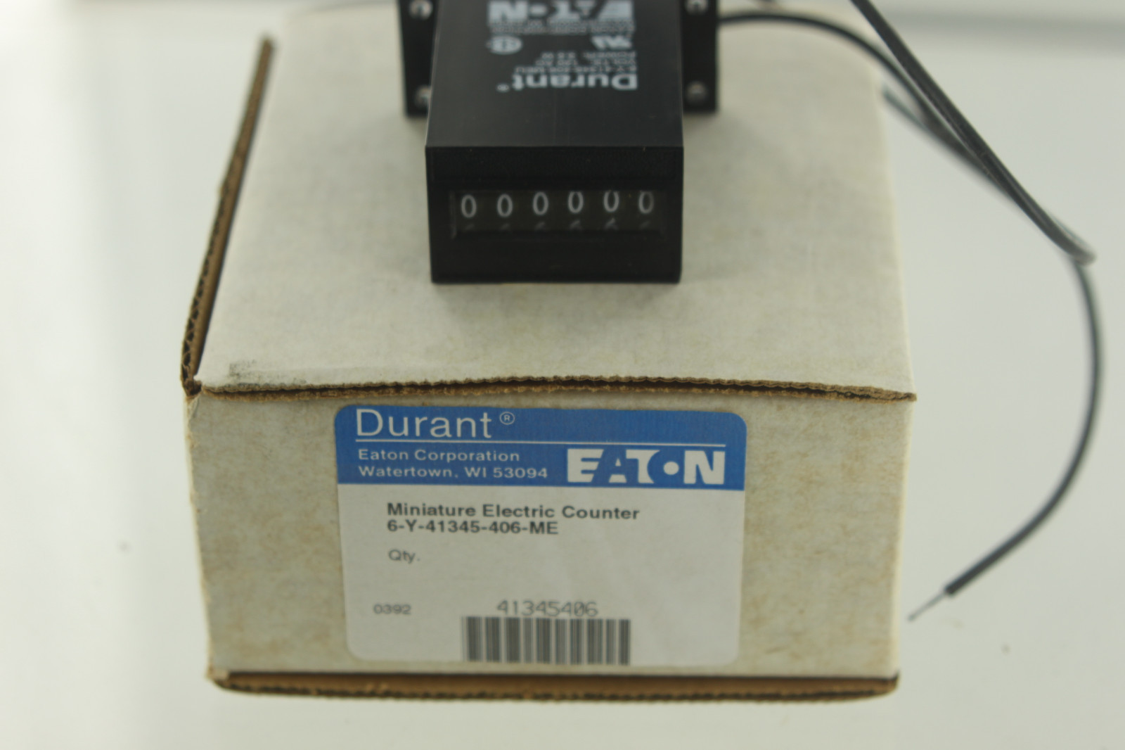 EATON DURANT 6-Y-41345-406-ME 6 DIGIT BASE MOUNT MINI ELECTRIC COUNTER NEW