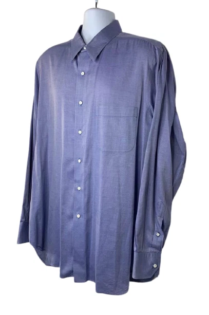复古 Tom James 定制定制男式衬衫薰衣草见以下尺寸 — 第 4/4 张图片