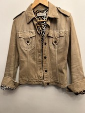 Rarevintage 90’s Beige Dolce & Gabbana Beige Distressed Denim Jacket Size 42 Uk8
