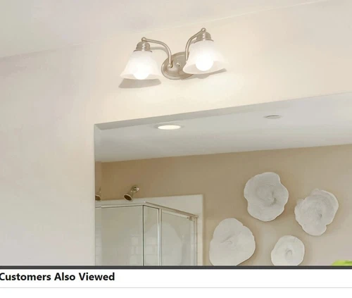 Two Light Bath Vanity In Satin Nickel By Maxim From The Malaga Collection - Picture 2 of 2