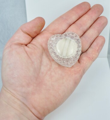 Retro Clear Plastic Heart Display Presentation Ring Box Vintage Antique