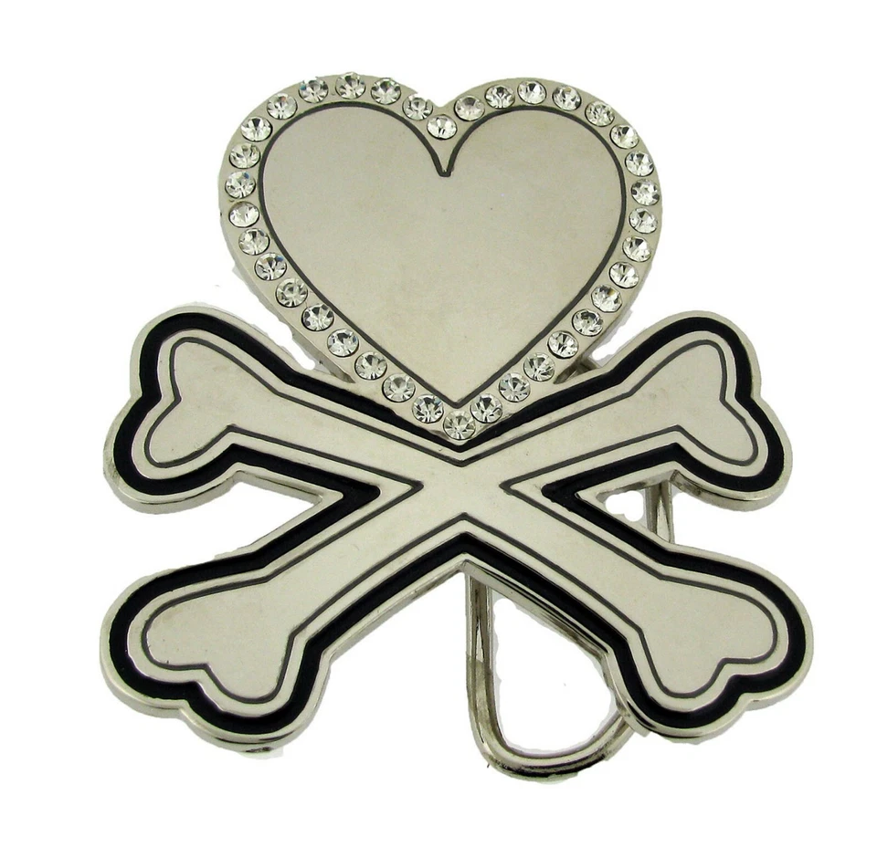 Hebilla de cinturón corazón sagrado salvaje en el corazón corona deslumbrante calavera vaquera mujeres rodeo  Foto 4 de 4