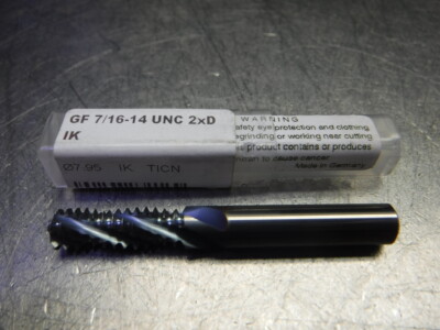 JBO 7/16-14 UNC 4 Flute Carbide ThreadMill 8mm Shank GF7/16-14 UNC 2xD (LOC2625)