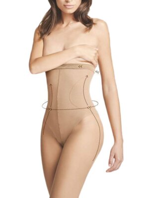 Fiore 20 Denier Hourglass Sheer Shaper Tights, High Waist Slimming
