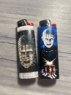 New 2 Custom Bic Lighters Hellraiser Pinhead Movie  Very Well Made Vintage
