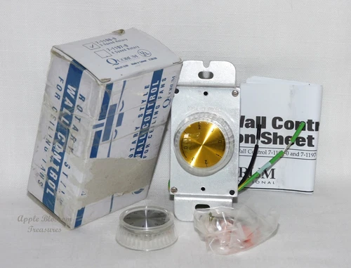 QUORUM 7-1196-0 3-SPEED ROTARY CEILING FAN WALL CONTROL~CLEAR GOLD/CLEAR SILVER - Picture 1 of 2